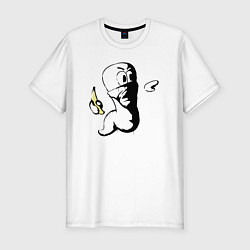 Мужская slim-футболка Червяк с бананом