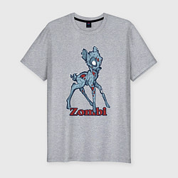 Мужская slim-футболка Оленёнок зомби