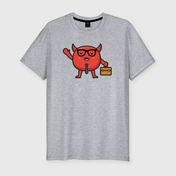 Футболка slim-fit Офисный дьяволёнок, цвет: меланж