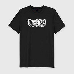 Футболка slim-fit Сектор газа белый логотип, цвет: черный