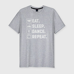 Мужская slim-футболка Есть спать танцевать повторять