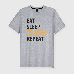 Футболка slim-fit Есть спать ехать, цвет: меланж