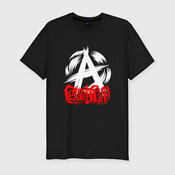 Мужская slim-футболка Анархия логотип Сектор газа