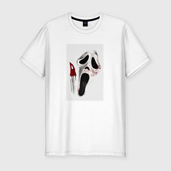 Футболка slim-fit Крик призрачное лицо, цвет: белый