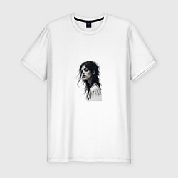 Футболка slim-fit Мрачная красота, цвет: белый