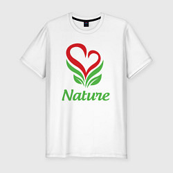Мужская slim-футболка Любовь природы
