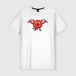 Футболка slim-fit Дьяволёнок с гантелями, цвет: белый