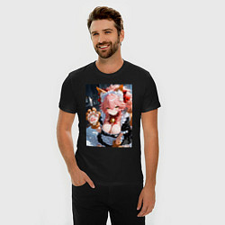 Футболка slim-fit Фейт Тамамо в костюме горничной, цвет: черный — фото 2