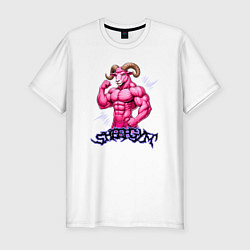 Футболка slim-fit Sheep gym, цвет: белый
