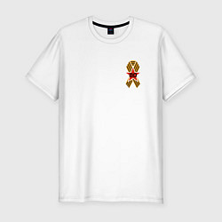 Мужская slim-футболка Значок 80 лет победы