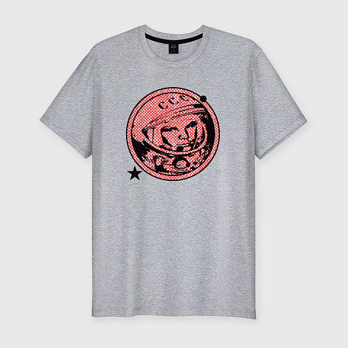 Мужская slim-футболка Юрий Гагарин - СССР / Меланж – фото 1