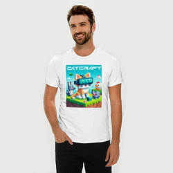 Футболка slim-fit Catcraft - collaboration ai art, цвет: белый — фото 2