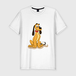 Футболка slim-fit Милый пёс с косточкой, цвет: белый