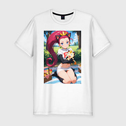 Футболка slim-fit Джесси и Мяут на пикнике, цвет: белый