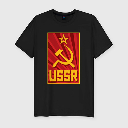 Мужская slim-футболка USSR style / Черный – фото 1