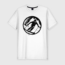 Футболка slim-fit Зомби на горных лыжах, цвет: белый