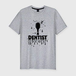 Мужская slim-футболка Стоматолог зубная щетка