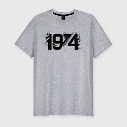 Футболка slim-fit 1974 год в стиле ретро, цвет: меланж