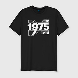Футболка slim-fit 1975 год в стиле ретро, цвет: черный