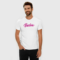 Футболка slim-fit Barbie pink logo, цвет: белый — фото 2