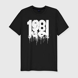 Футболка slim-fit 1984 белые капли, цвет: черный