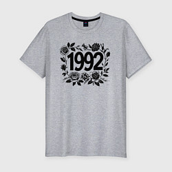 Футболка slim-fit Розы и год 1992, цвет: меланж