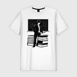Футболка slim-fit Учитель знаний аниме, цвет: белый