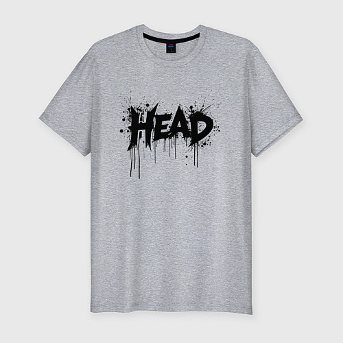 Мужская slim-футболка Руководитель в брызгах / Меланж – фото 1