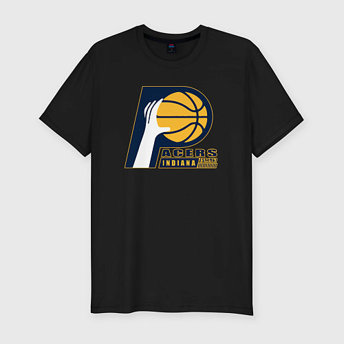 Мужская slim-футболка Indiana Pacers 1967 / Черный – фото 1