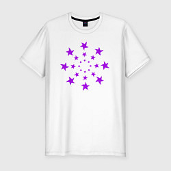 Футболка slim-fit Звезды кругом, цвет: белый