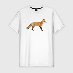 Футболка slim-fit Идущая лиса, цвет: белый