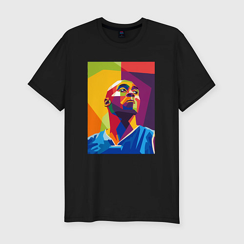 Мужская slim-футболка Kobe Bryant color / Черный – фото 1