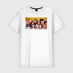 Мужская slim-футболка Художниик друзья