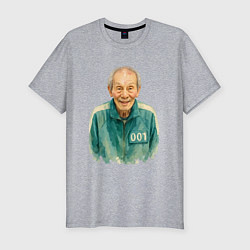 Футболка slim-fit Игрок 001 Игра в кальмара, цвет: меланж