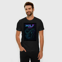 Футболка slim-fit Mastering Infinite Loop Functions - milf meme, цвет: черный — фото 2