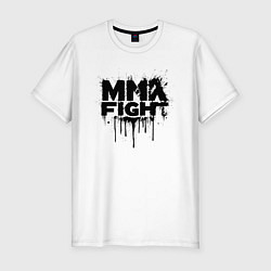 Мужская slim-футболка MMA боец черной краской