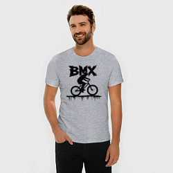 Футболка slim-fit BMX черное граффити, цвет: меланж — фото 2