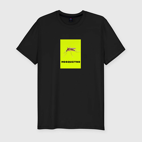 Мужская slim-футболка Комарам нет / Черный – фото 1