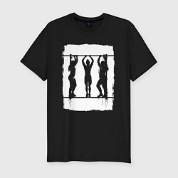 Футболка slim-fit Уличная тренировка девушки, цвет: черный