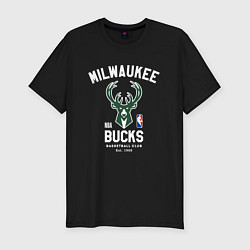 Мужская slim-футболка Милуоки Бакс - НБА