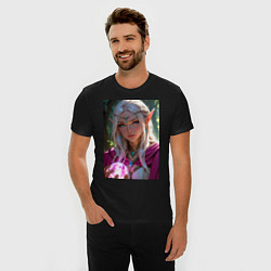 Футболка slim-fit Прекрасная эльфийка с магической сферой, цвет: черный — фото 2