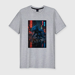 Мужская slim-футболка Дракон на Колесах