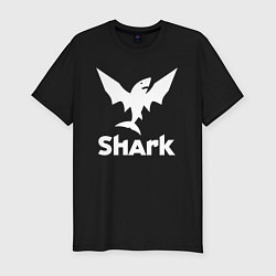 Футболка slim-fit Лого летающая акула, цвет: черный