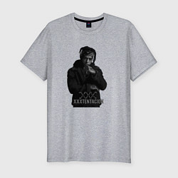 Футболка slim-fit XXXTentacion грустный, цвет: меланж