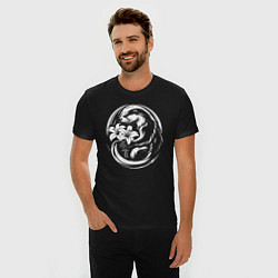 Футболка slim-fit Выдра с цветами, цвет: черный — фото 2