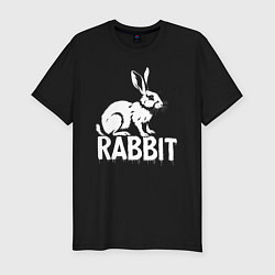 Футболка slim-fit Графический кролик, цвет: черный