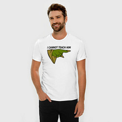 Футболка slim-fit Я не могу его научить, цвет: белый — фото 2