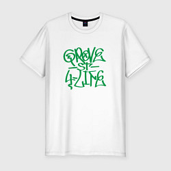 Футболка slim-fit Tag grove street 4 life, цвет: белый