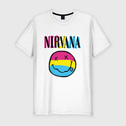 Футболка slim-fit Нирвана цветной, цвет: белый