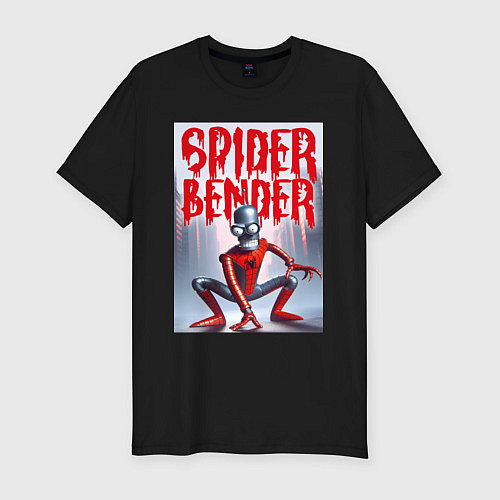 Мужская slim-футболка Spider Bender - ai art collab / Черный – фото 1